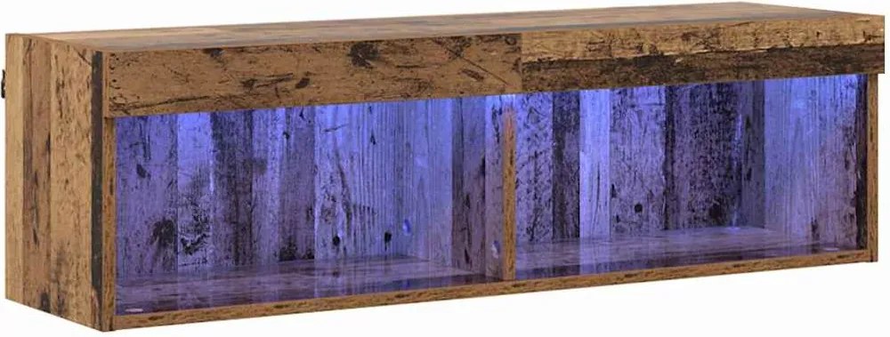 vidaXL Set comodă TV cu led Lemn Vechi 100 x 30 x 30 cm Lemn compozit