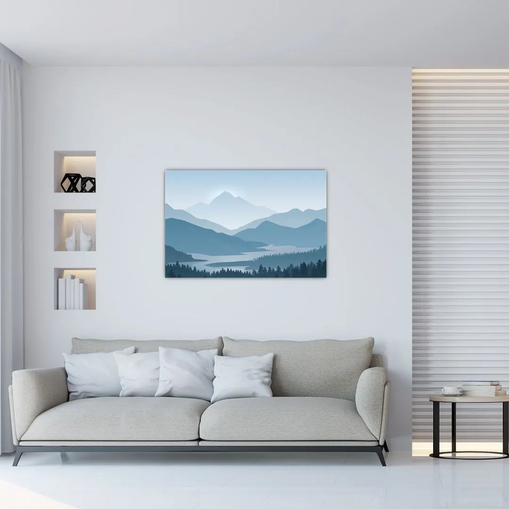 Tablou - Munții cu privirea graficeanului (90x60 cm)