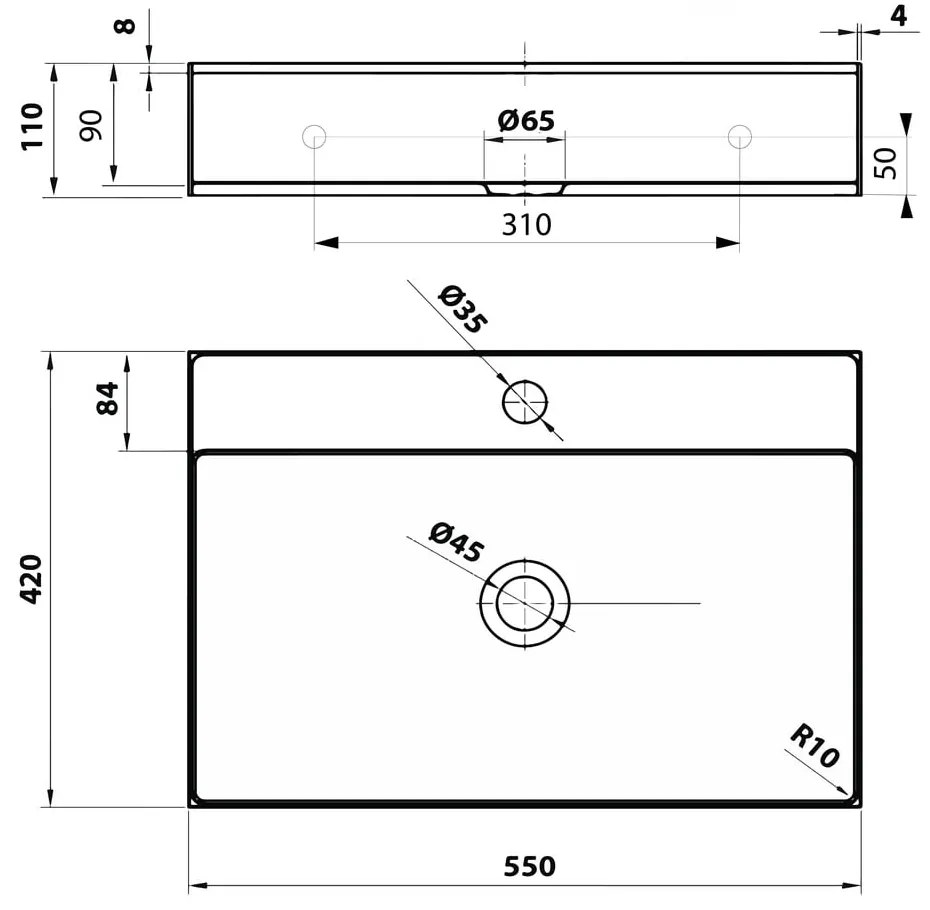 Chiuvetă arămie din oțel inoxidabil 55x42 cm Aurum – Sapho