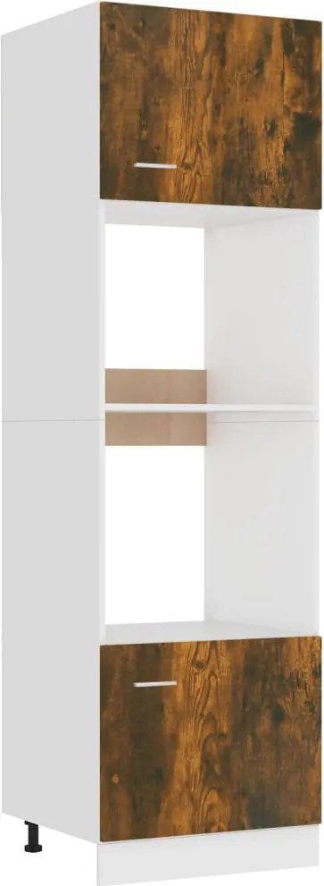 vidaXL Dulap cuptor microunde “Lyon” stejar afumat 60x57x207cm