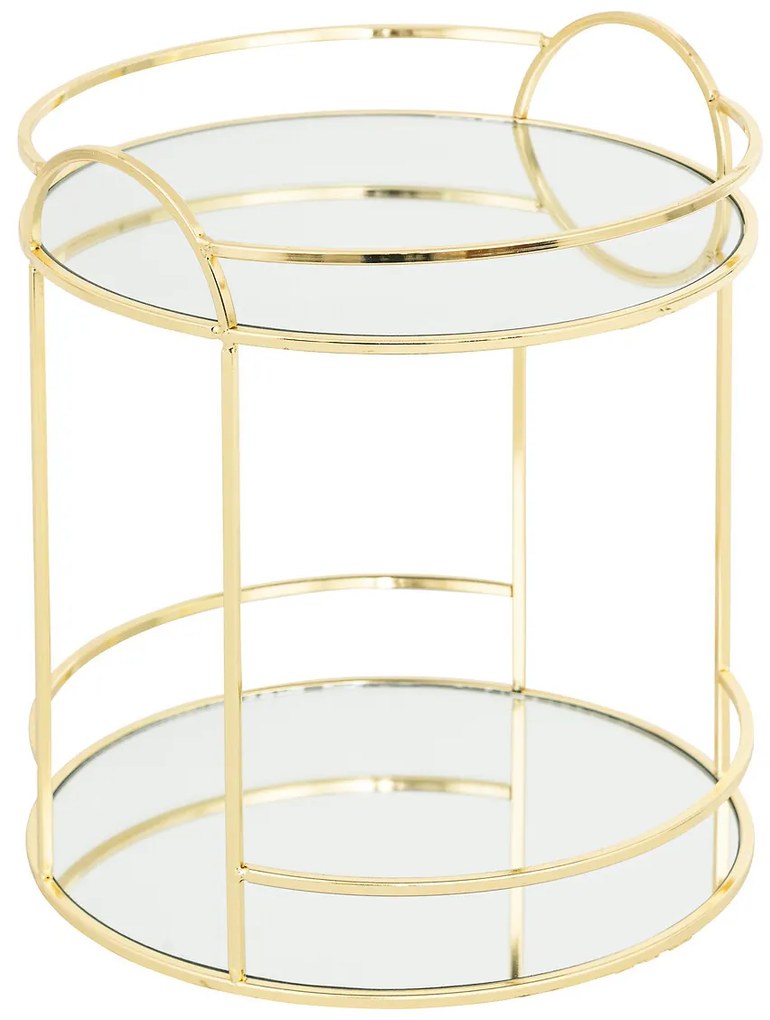 Tavă aurie cu oglindă Feel înălțime 24 cm