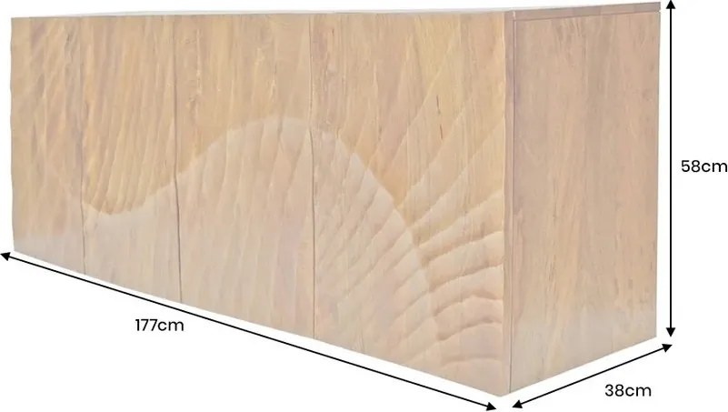 Comoda suspendata din lemn de mango Scorpion 180cm, maro A-46647 VC