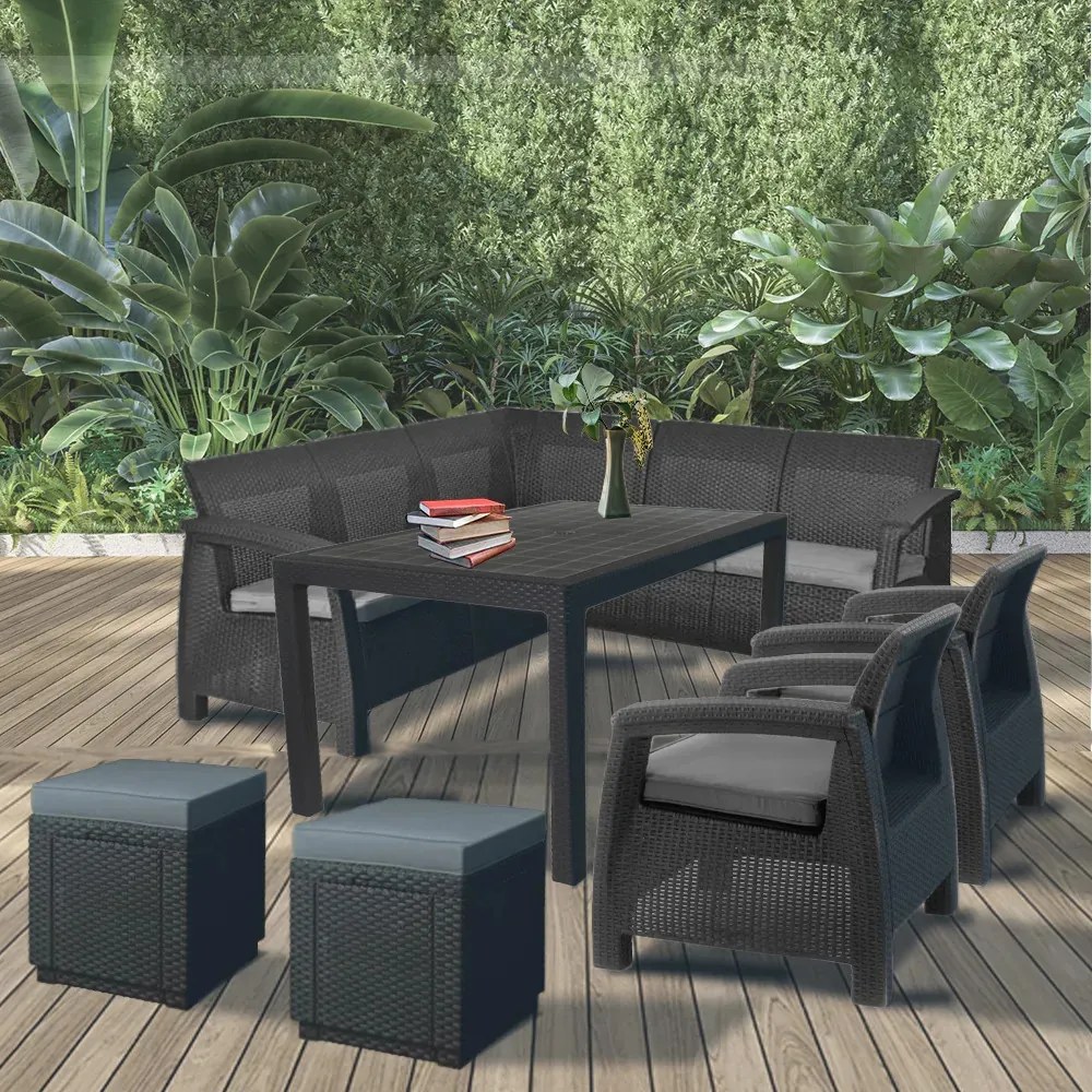 Set de mobilier de grădină Corfu Relax duo cub grafit
