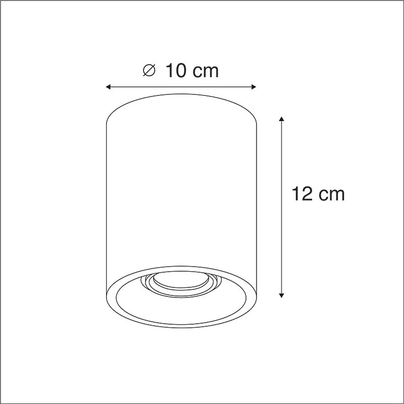 Spot de tavan din beton rustic rotund - Deep