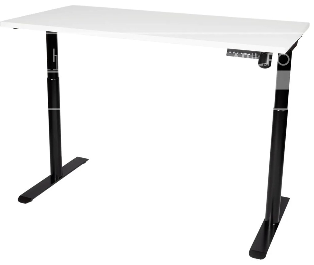 Birou reglabil electric TerrA3 s BLACK - profil pătrat , 1 motor, cadrul negru (Dimensiune blat: 120x60cm, Culoare blat: Alb 25mm)