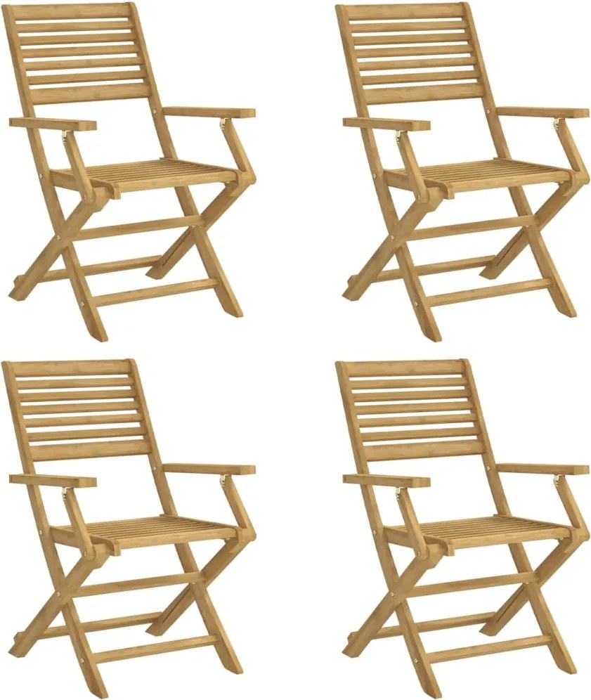 vidaXL Scaune grădină pliante 4 buc 54,5x61,5x86,5cm lemn masiv acacia