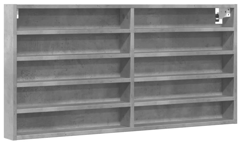 847950 vidaXL Dulap cu vitrină, gri beton, 100x8,5x50 cm, lemn prelucrat