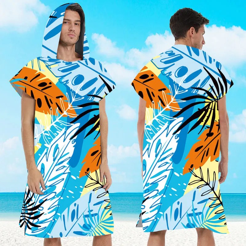 Set de plaja SUMMER FRESH – prosop 100×180 cm si poncho 80×145 cm, colorat