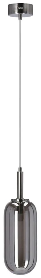 Lustră gri antracit LED cu abajur din sticlă ø 13 cm Fiuggi – Candellux Lighting