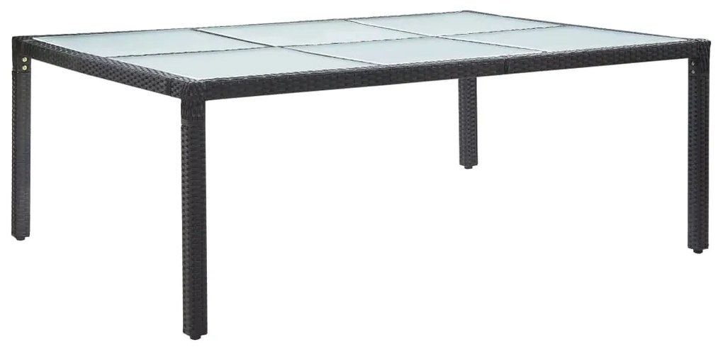 vidaXL Masă de exterior, negru, 200x150x74 cm, poliratan