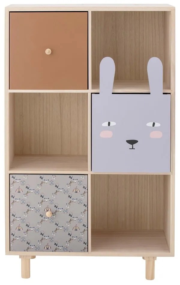 Bibliotecă de copii în culoare naturală din lemn de paulownia 55x89,5 cm Calle – Bloomingville Mini