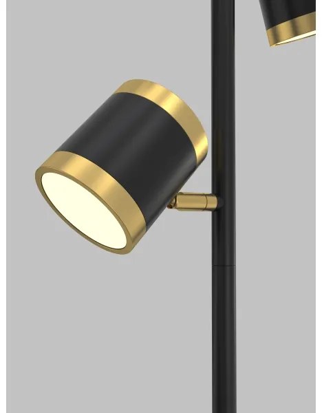 Wofi 3003-304S - Lampă de podea LED reglabilă TOULOUSE, 3xLED/7W/230V, negru/auriu