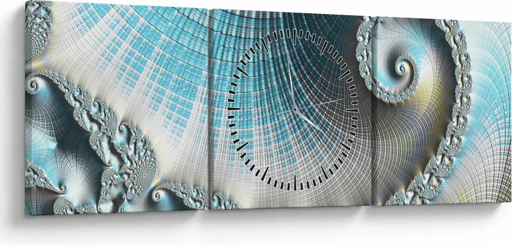 Tablou - Spirale texturate (cu ceas) (90x30 cm)