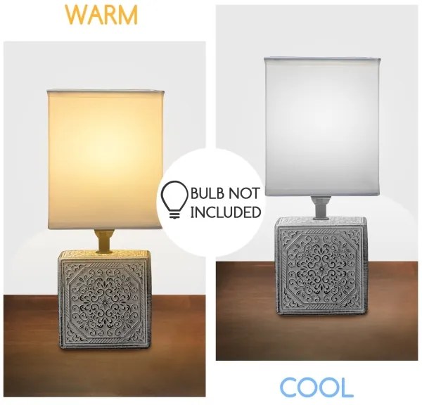 Lampă de masă 1xE14/40W/230V gri/albă Aigostar