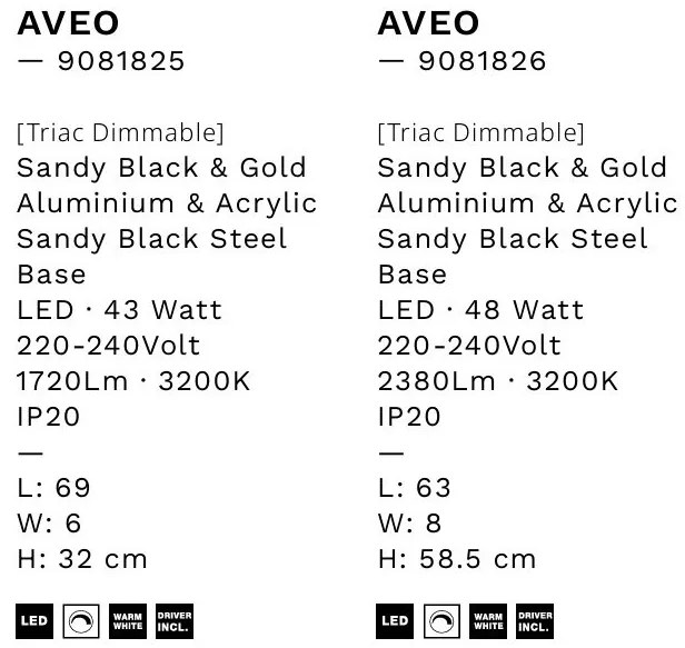 Plafoniera LED stil modern minimalist AVEO