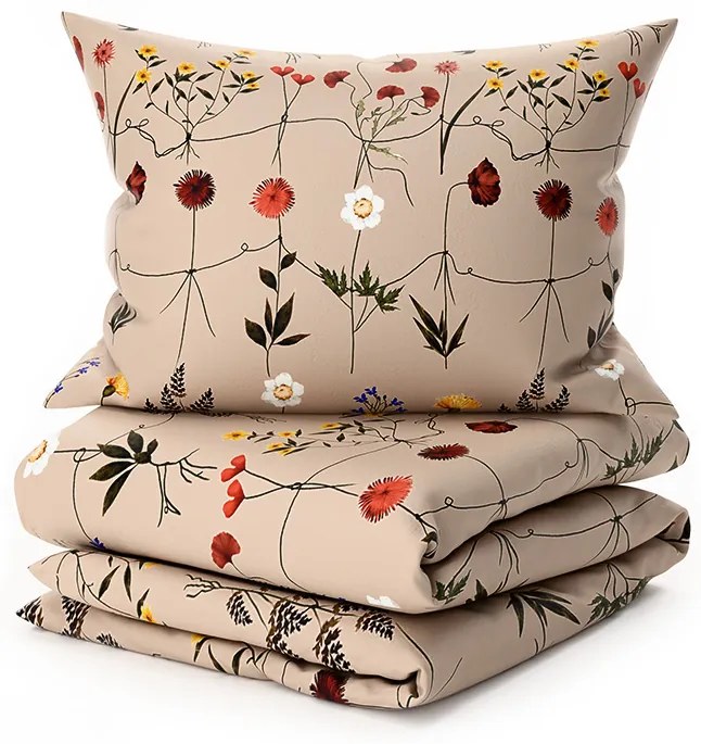 Lenjerie de pat microplus HERBAR bej Dimensiunile lenjeriei: 2 buc 70 x 90 cm | 200 x 220 cm