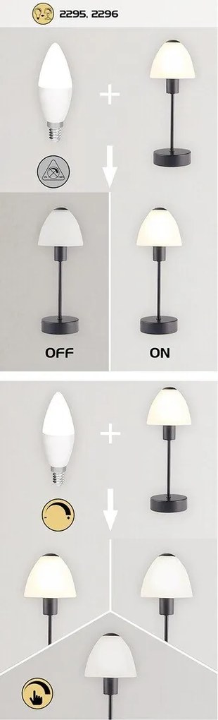 Veioza, lampa de birou design modern Lydia negru mat