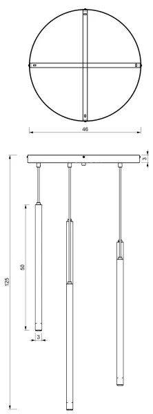 Lustră pe cablu YORU 5xG9/8W/230V neagră