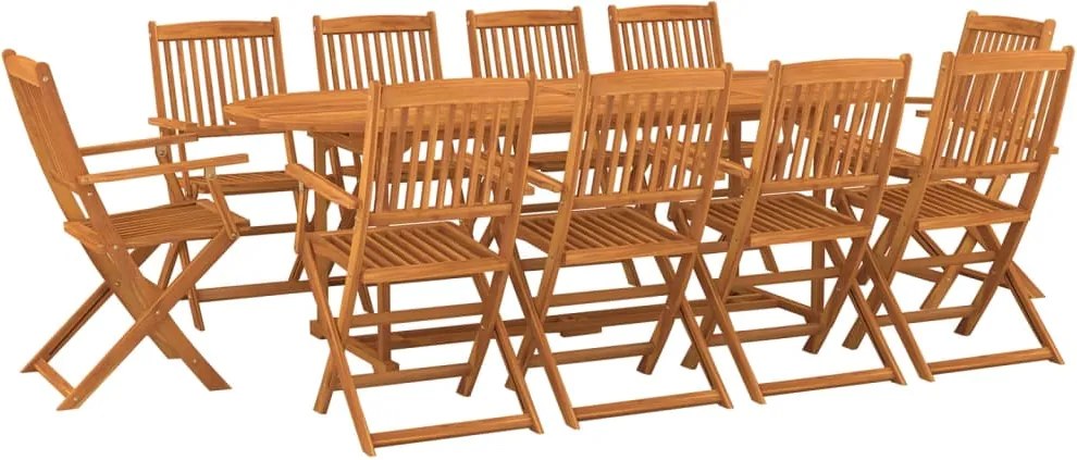 vidaXL Set mobilier de grădină 11 piese 220x90x75cm, lemn masiv acacia