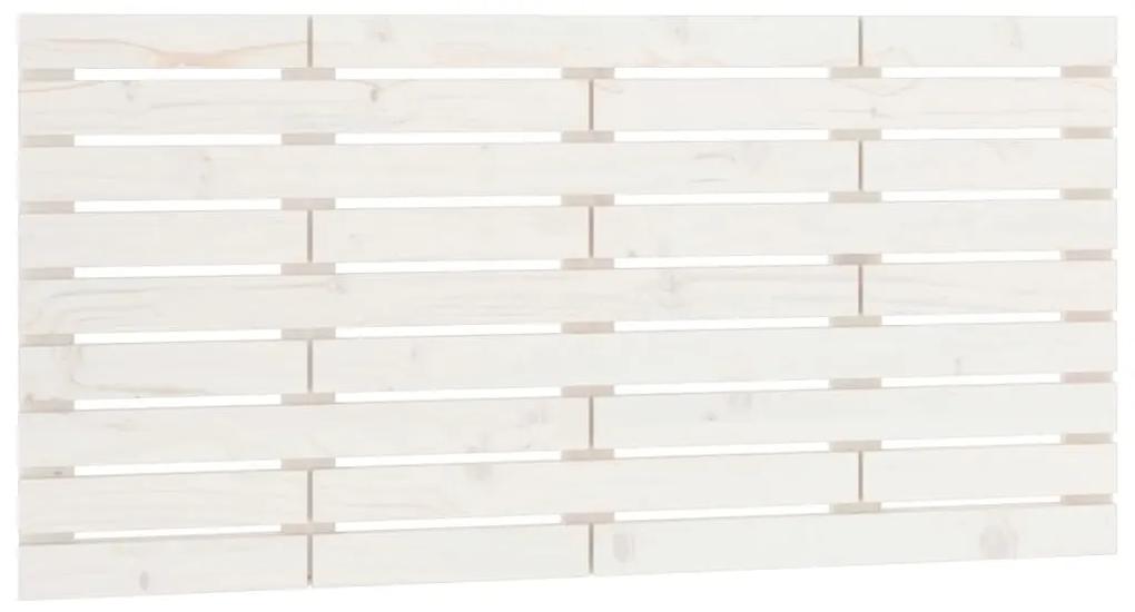 824759 vidaXL Tăblie de pat pentru perete, alb, 141x3x63 cm, lemn masiv pin