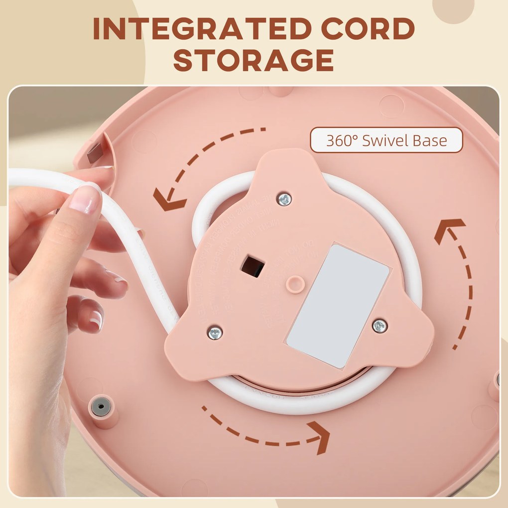 HOMCOM Fierbător electric, 1,7L, funcție de fierbere rapidă, 2,2kW, fără fir cu filtru anti-calcar detașabil, Roz deschis | Aosom Romania