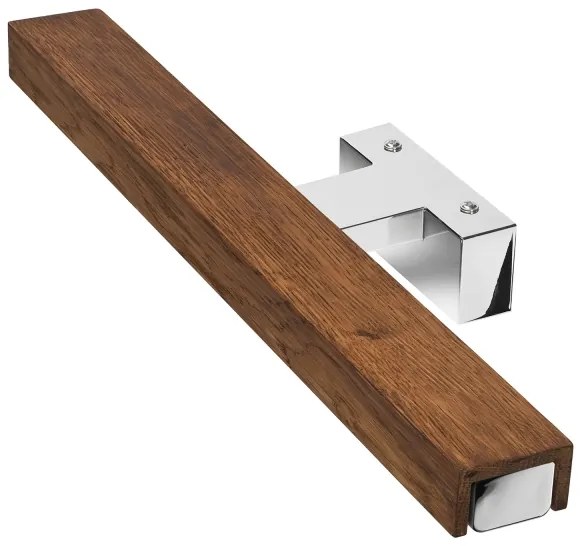 Aplică LED pentru oglindă de baie Brilagi WOODY MIRROR LED/8W/230V IP44 stejar/crom