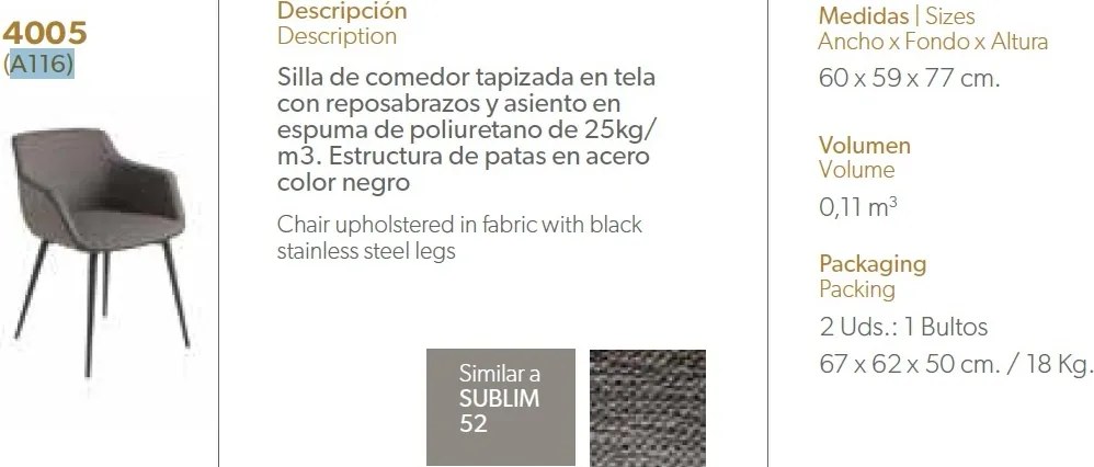 Scaun tapitat design italian Tomika AC-A116