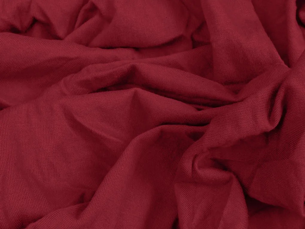 Cearsaf Jersey EXCLUSIVE cu elastic visiniu 200 x 220 cm