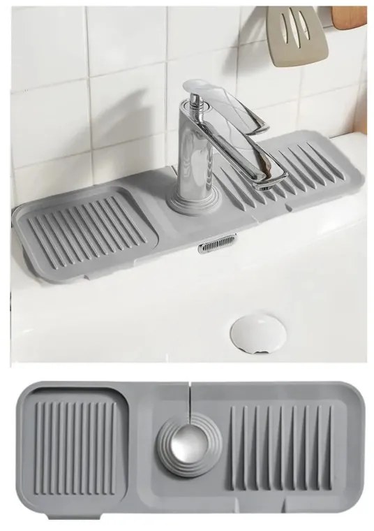 Organizator chiuveta Hermia 200BYR1121, 13.7x37x1.58 cm, Plastic, Gri
