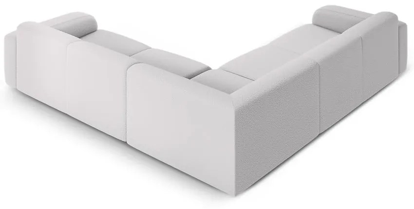 Colțar gri deschis cu tapițerie din țesătură bouclé (cu colț variabil/în formă de ”L”) Molino – Micadoni Home