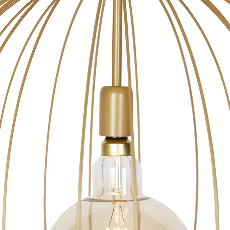 Lampă pendantă de design aurie 60 cm - Wire Dos