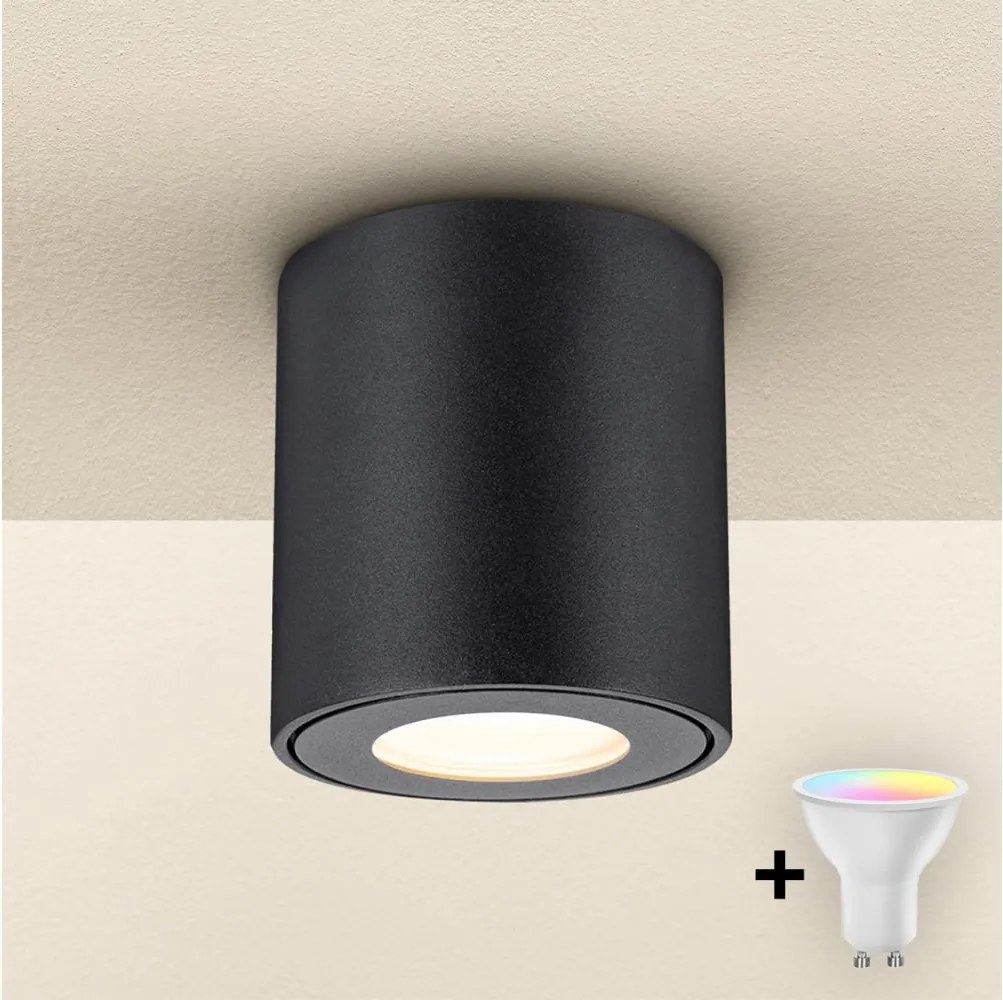 Brilagi -LED RGBW cu funcție dimmer corp de iluminat pentru baie MIA 1xGU10/4,8W/230V 84x80 mm negru IP54