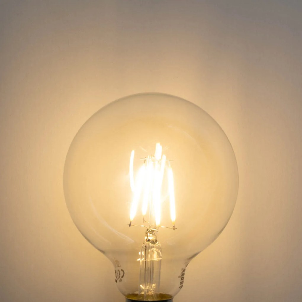 Set de 5 becuri LED E27 dimabile G95 5W 450lm 2700K