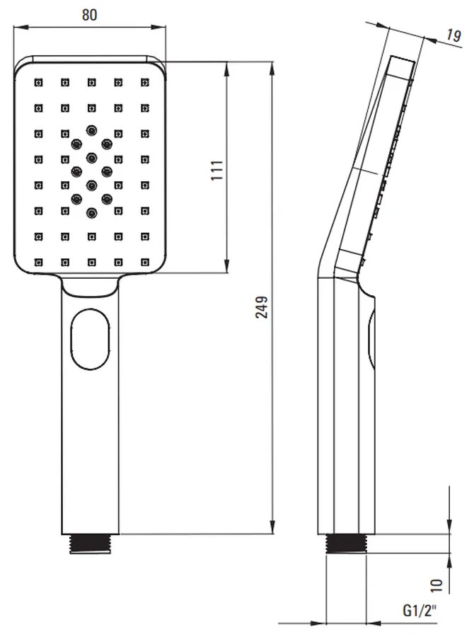 Coloana de dus cu baterie termostatata, culoare negru mat, Deante Negru mat