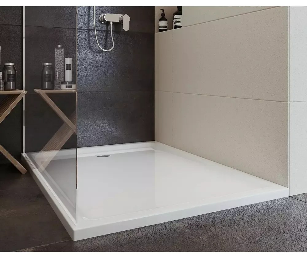 Paravan dus walk-in 100x200 cm Cersanit Mille, sticla securizata, 8 mm grosime, profil crom 1000x2000 mm, Crom lucios