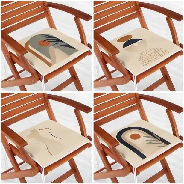 Perne de scaun 4 buc. 42x42 cm Illustrated Arch – Mila Home