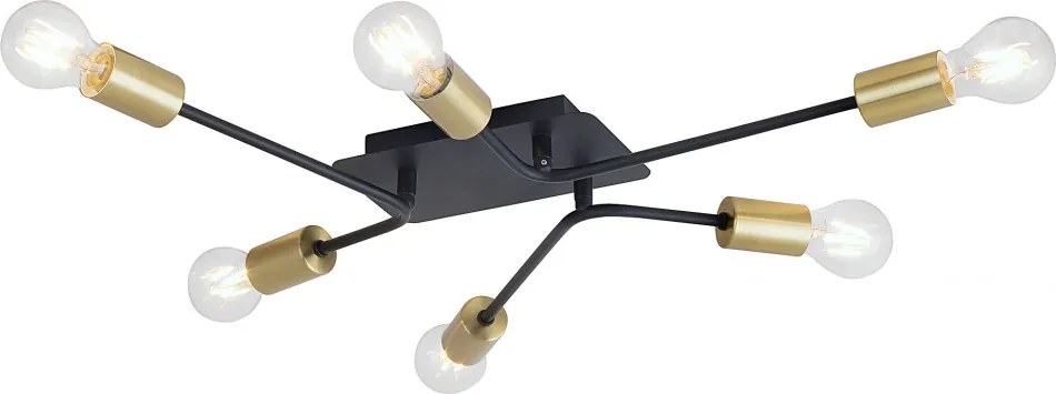 Rábalux Lanny 2103 plafoniere  negru   metal   E27 6x MAX 15W   IP20