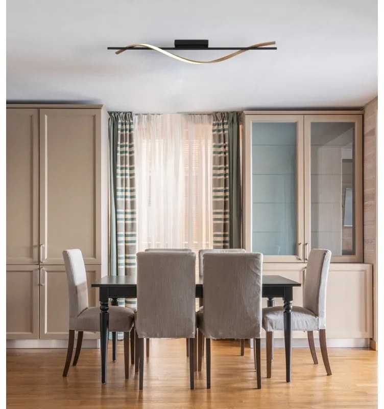 Plafoniera LED aluminiu cu efect de lemn WATKINS