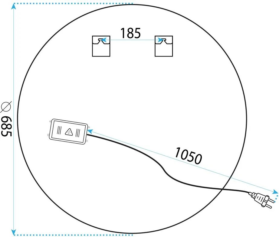 Oglinda LED 70cm BAS