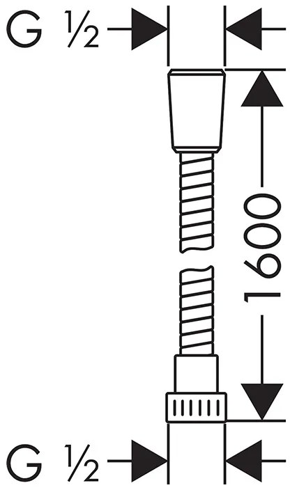 Furtun, Hansgrohe, Metaflex, 1,6 m, crom