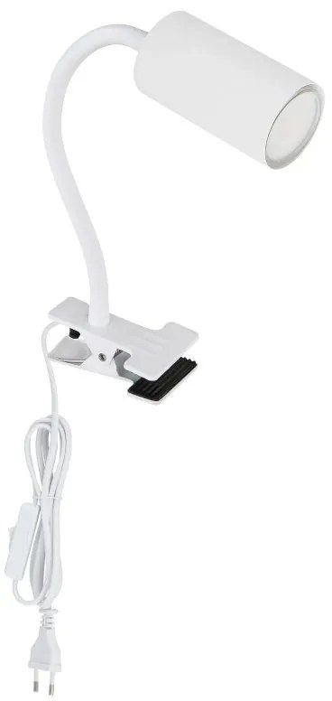 Veioza, lampa de birou cu clema design modern Robby alb