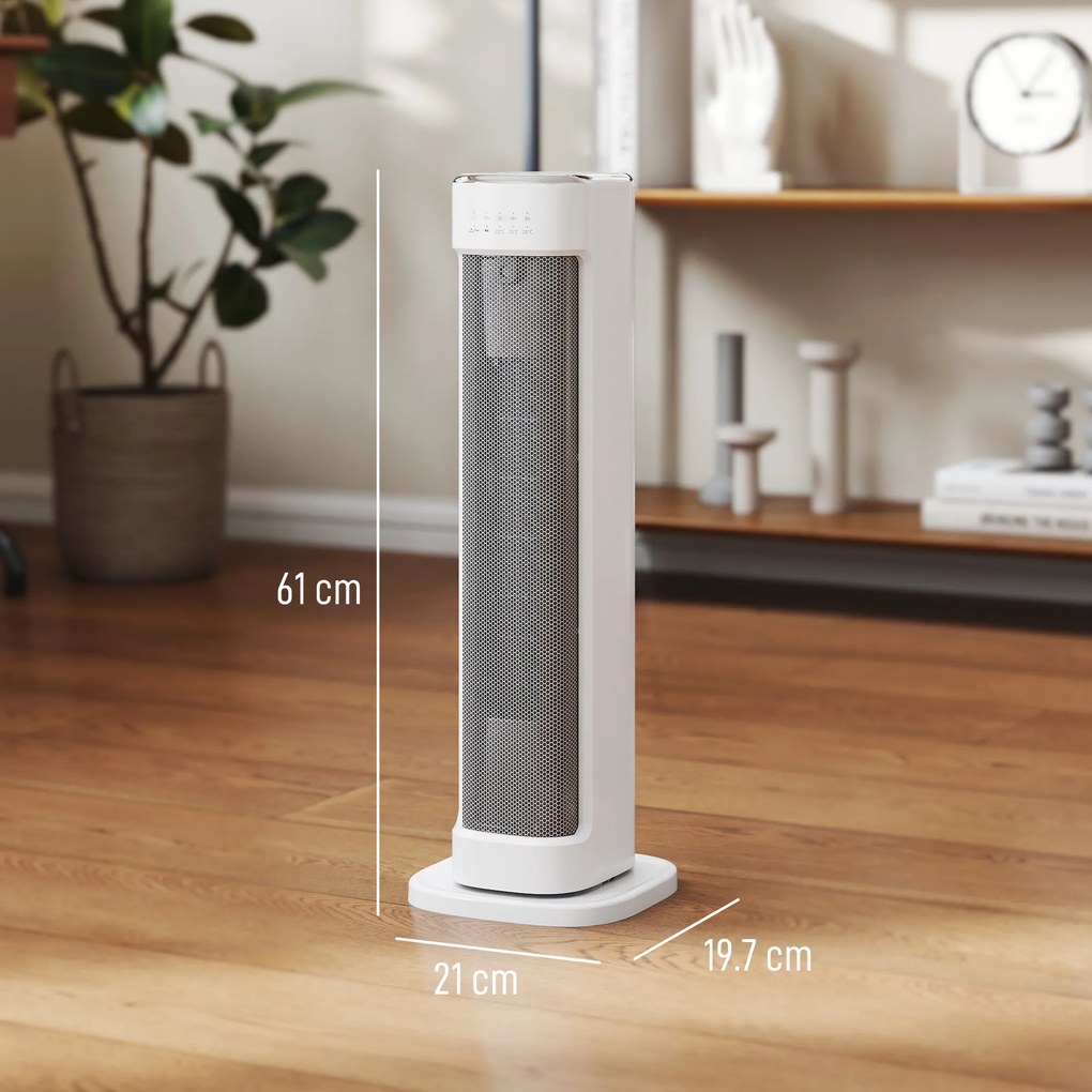 HOMCOM Termoventilator Ceramic 2000W 3 Temperature, Timer 15H și Telecomandă | Aosom Romania