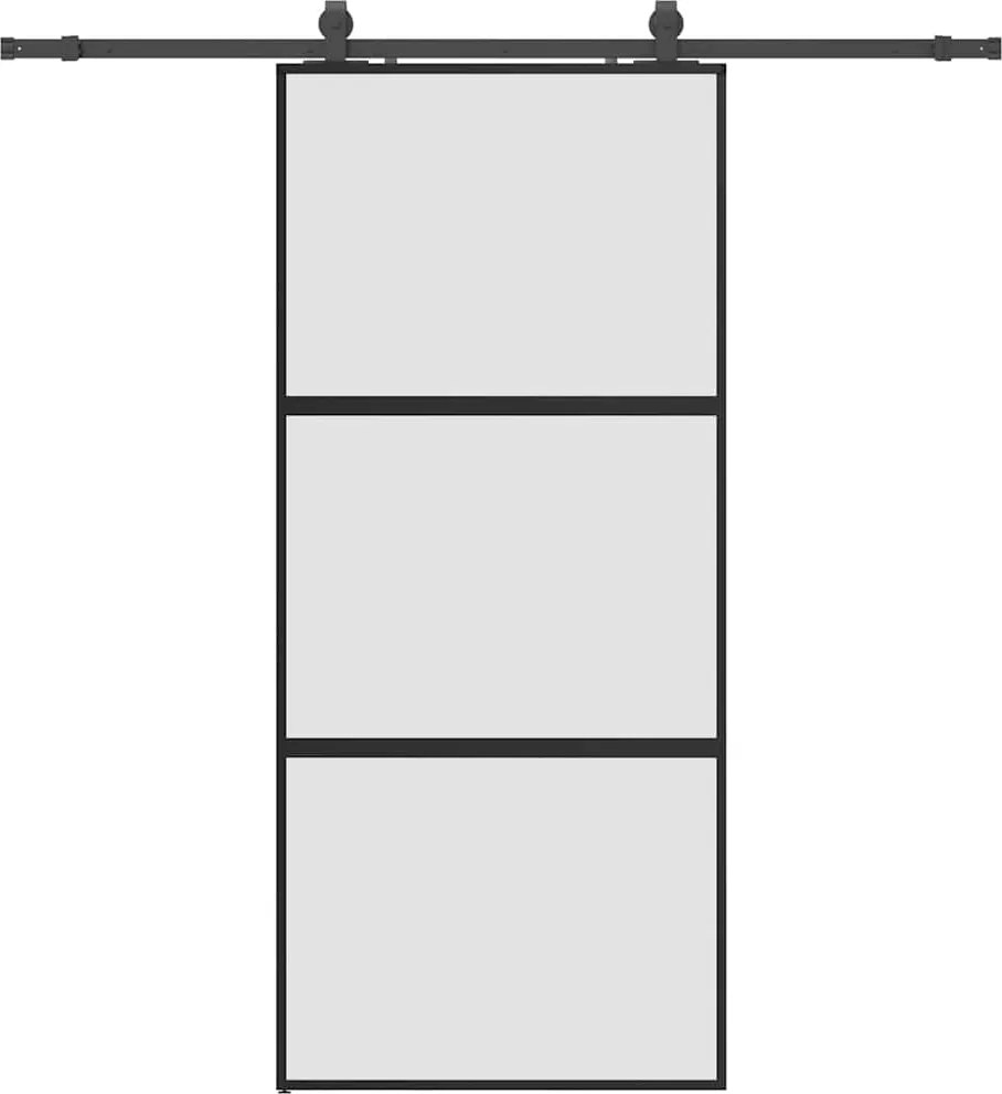 vidaXL Ușă glisantă cu set feronerie neagră 90x205cm sticlă securizată