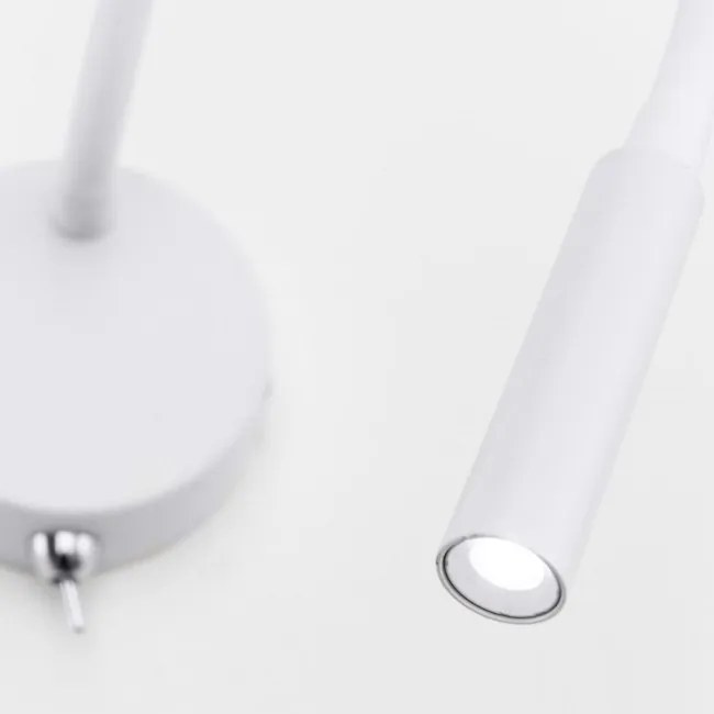 Aplica minimalista cu reader LED directionabil Kurt alba