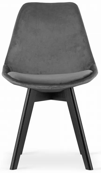 Scaun BALI MARK VELVET gri deschis cu picioare negre