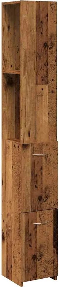 vidaXL Dulap de baie, lemn vechi, 25x25x170 cm, PAL