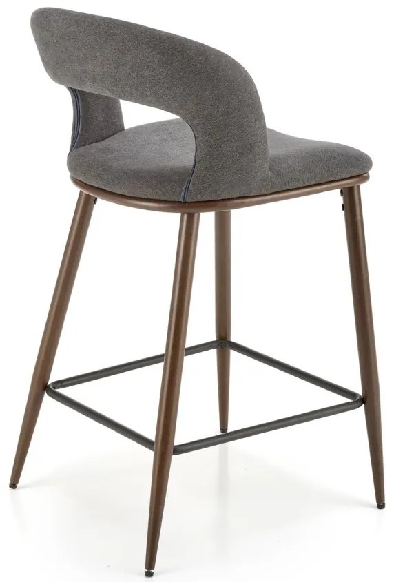 Scaun de bar tapitat H114 gri/nuc