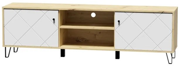 Masă TV/dulap Bonny BL02 (Stejar artisan + Alb mat). 1048376