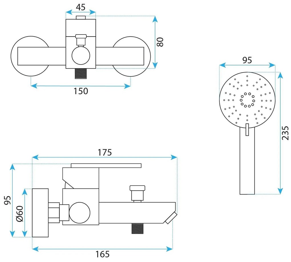 Baterie cadă REA Ontario Brush Copper