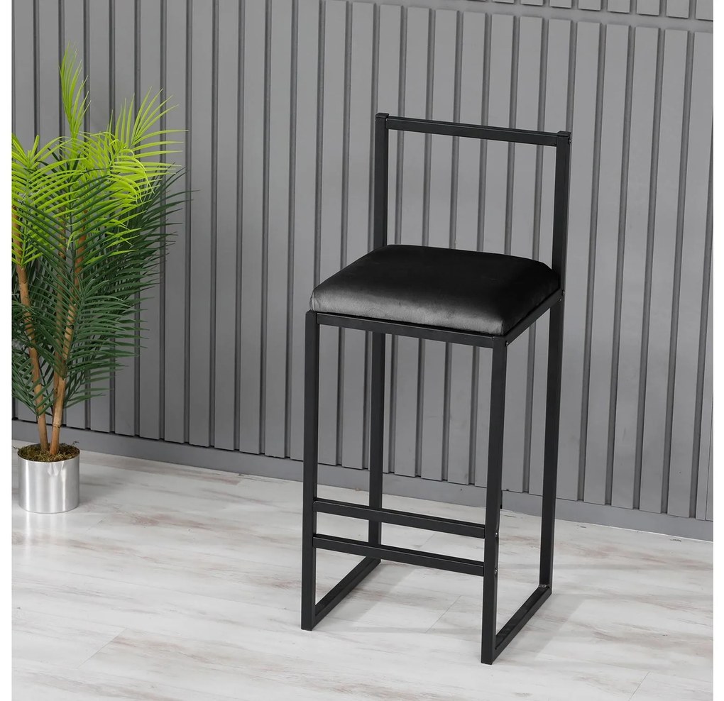 Scaun tip bar Nathaniel (Negru). 1089656